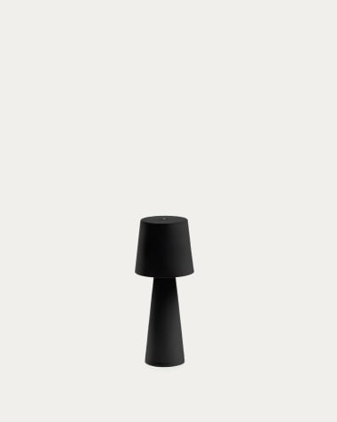 Lámpara de mesa pequeña de exterior Arenys de metal con acabado pintado negro