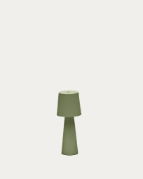Arenys small outdoor metal table lamp in a green painted finish