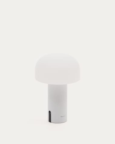 Lámpara de mesa de exterior Macar de acero blanco