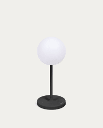 Lámpara de mesa de exterior Dinesh de acero negro 40 cm