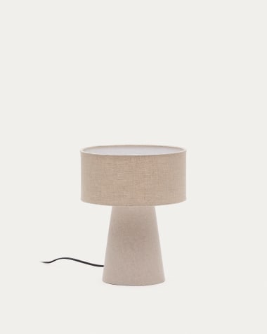 Lampa stołowa Algaida z tkaniny w kolorze szarym