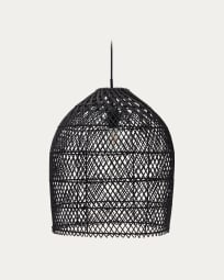 Domitila rattan ceiling lamp shade with black painted finish, Ø 44 cm