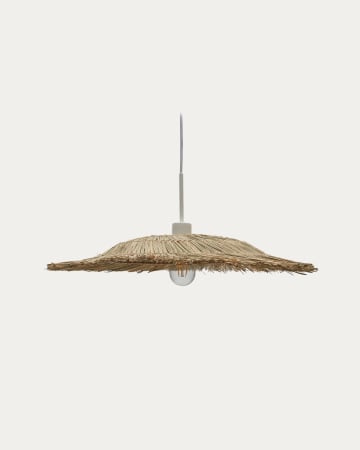 Pantalla para lámpara de techo Gualta de fibras naturales con acabado natural Ø 50 cm