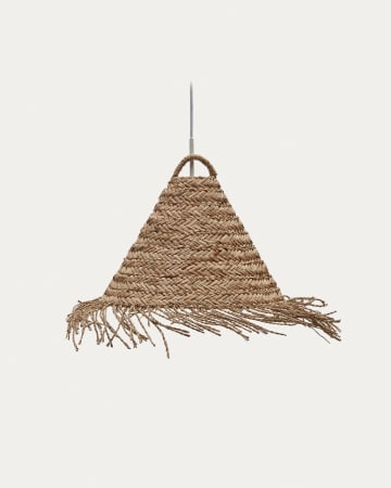 Pantalla para lámpara de techo Fonteta de fibras naturales con acabado natural Ø 40 cm