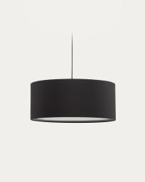 Santana ceiling lamp shade in black with white diffuser, Ø 50 cm