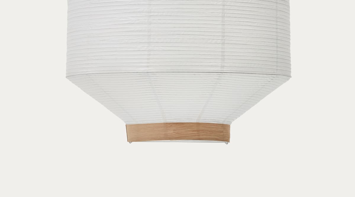 Pantalla para lámpara de techo Hila de papel blanco y chapa de