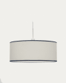 Binisalem ceiling lamp shade in white and blue, Ø 50 cm