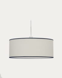 Binisalem ceiling lamp shade in white and blue, Ø 50 cm