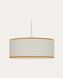 Binisalem ceiling lamp shade in white and mustard,  Ø 50 cm