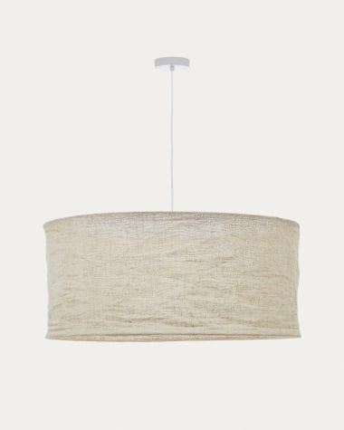 Paralume per lampada da soffitto Mariela in lino con finitura in beige Ø 80 x 40 cm