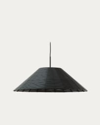 Pantalla per a làmpada de sostre Saranella de rotang sintètic negre Ø 70 cm