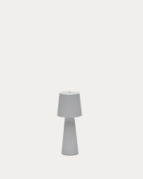 Petite lampe de table extérieure Arenys en métal avec finition grise