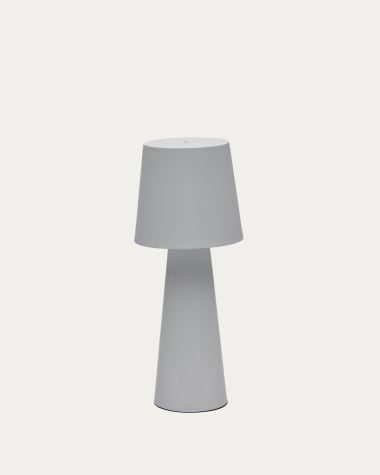 Grande lampe de table extérieure Arenys en métal avec finition grise