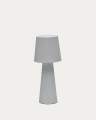 Lámpara de mesa grande de exterior Arenys de metal con acabado pintado gris