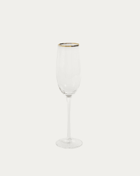 Rasine transparent glass champagne flute with gold detail 20 cl