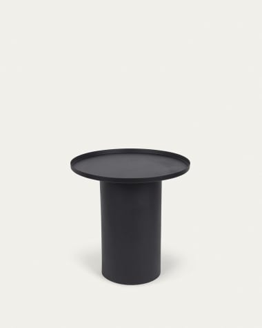 Fleksa round side table in black metal Ø 45 cm