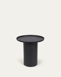 Στρογγυλό βοηθητικό τραπέζι Fleksa, μαύρο μέταλλο, Ø 45 εκ