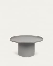 Στρογγυλό βοηθητικό τραπέζι Fleksa, γκρι μέταλλο, Ø 72 εκ