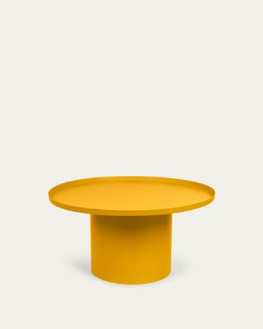 Table basse ronde Fleksa en métal jaune Ø 72 cm