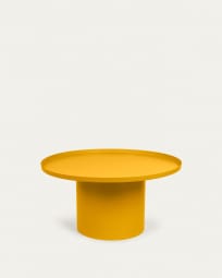 Table basse ronde Fleksa en métal jaune Ø 72 cm