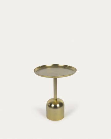 Table d'appoint ronde Adaluz en métal doré Ø 37 cm