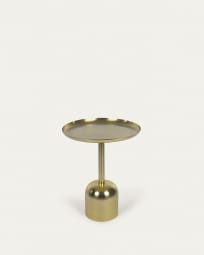 Stolik pomocniczy Adaluz okrągły z metalu w kolorze złotym Ø 37 cm