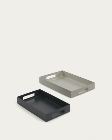 Ghislaine set of 2 trays in multicoloured metal