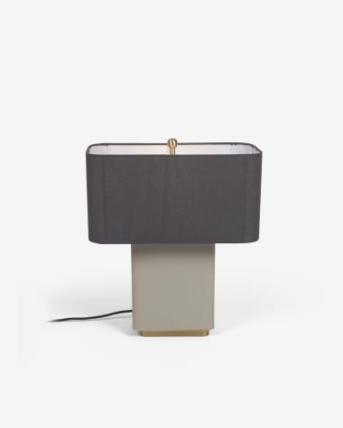 Clelia table lamp in metal with beige and  dark grey painted finish.