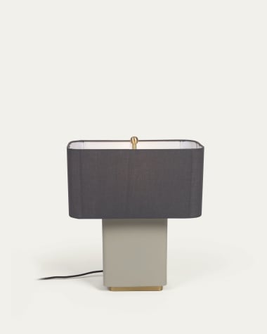 Clelia table lamp in metal with beige and dark grey painted finish