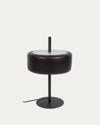 Francisca table lamp in metal with glass and black finish UK adapter