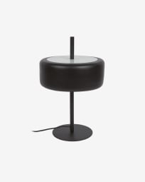 Francisca table lamp in metal with glass and black finish.
