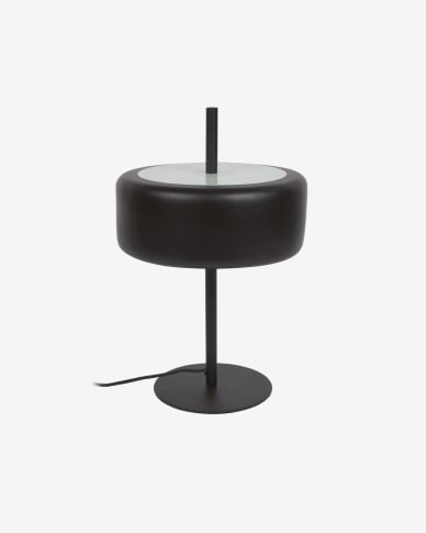 Francisca table lamp in metal with glass and black finish.