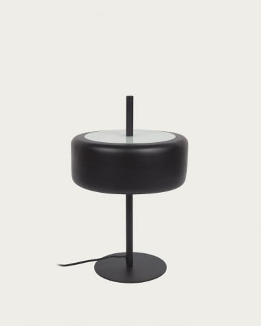 Francisca table lamp in metal with glass and black finish