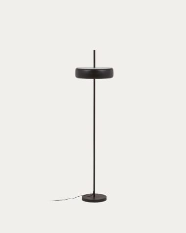 Francisca floor lamp in metal with a glass and black finish UK adapter