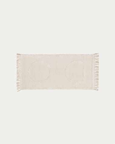Tapis Bernabela 100% coton beige 70 x 140 cm