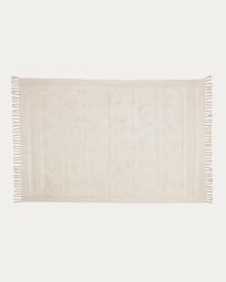 Tapis Dabria 100% coton beige 140 x 200 cm