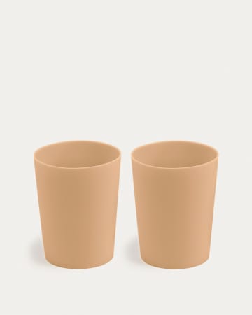 Epiphany set of 2 cups in beige silicone
