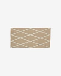 Abena rug in natural and white jute and cotton rug 70 x 140 cm