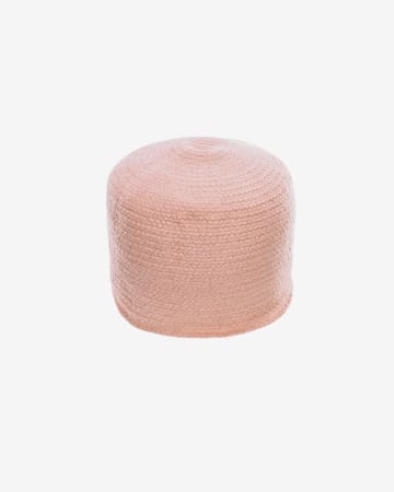 Pouf rotondo Daiana in cotone color rosa Ø 40 cm