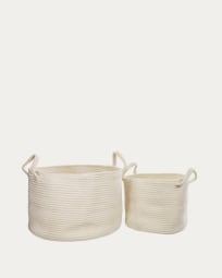 Acsa set of 2 cotton baskets in white