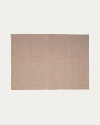 Set Abinadi de 2 individuais de algodão e linho bege 35 x 50 cm