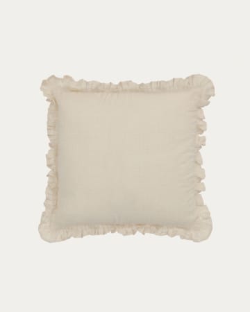 Nacha cotton and linen cushion cover in beige 45 x 45 cm