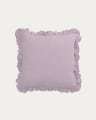 Poszewka na poduszkę Nacha z bawełny i lnu w kolorze fioletowym 45 x 45 cm