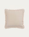 Capa almofada Nacha de algodão e linho rosa 45 x 45 cm