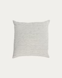 Fodera cuscino Marena 100% lino a righe bianche e nere 45 x 45 cm