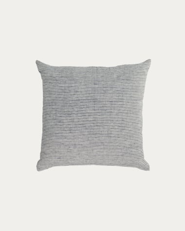 Fodera cuscino Marena 100% lino righe nere e bianche 45 x 45 cm
