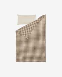 Indalina duvet cover, sheet & pillowcase set in gingham GOTS-certified cotton 70 x 140 cm