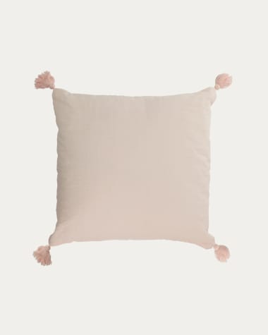 Fodera cuscino Eirenne in cotone e lino rosa 45 x 45 cm