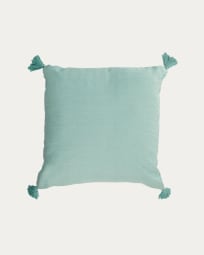 Eirenne cotton and linen cushion cover in turquoise 45 x 45 cm