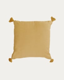 Eirenne cotton and linen cushion cover in mustard 45 x 45 cm